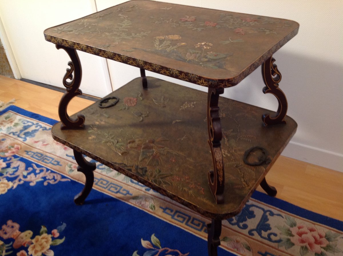 European Lacquer Tea Table With Japanese Style 1900-photo-3